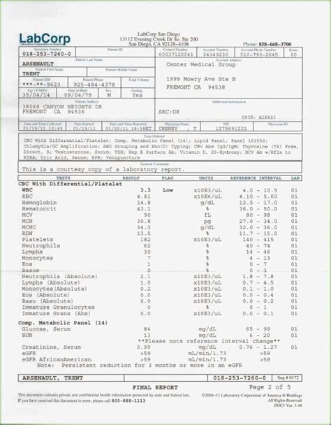 Fake Std Test Results Templates