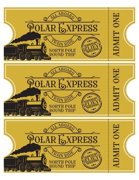 Free Polar Express Train Ticket Printables