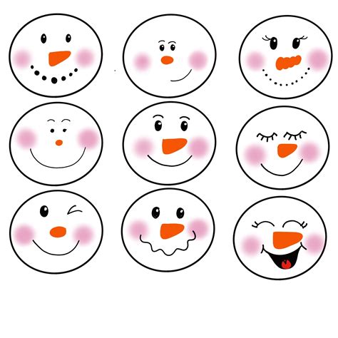 Free Printable Snowman Faces Templates For Winter Fun