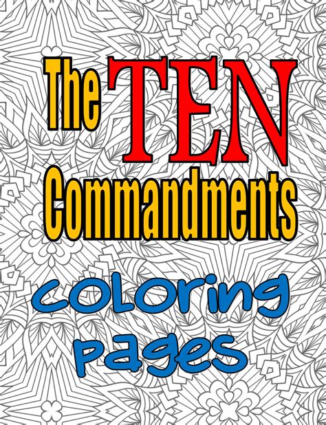 10 Commandments Coloring Pages for Adults