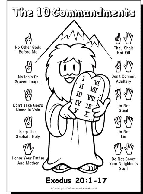 10 Commandments Coloring Pages for Bible Study