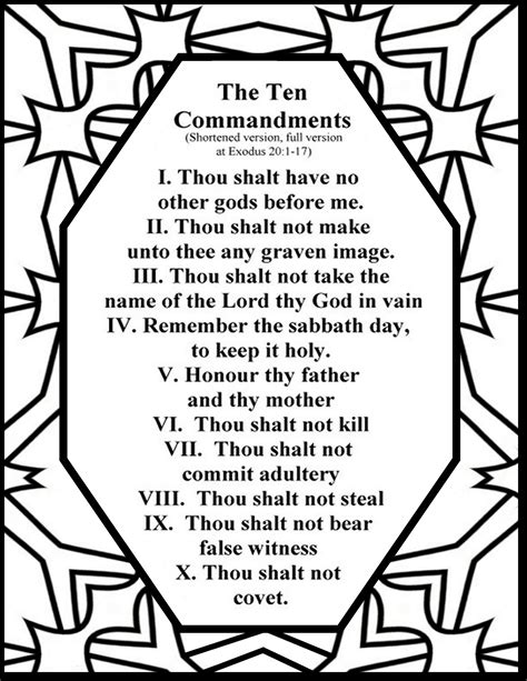 10 Commandments Coloring Pages for Childrens Church