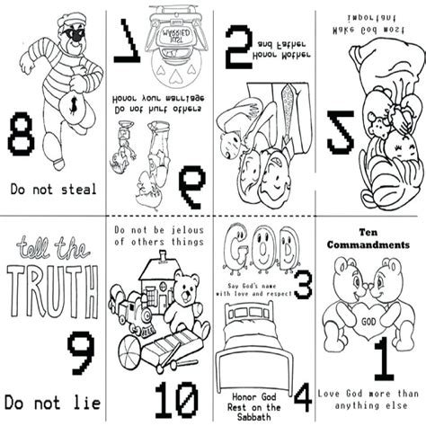 10 Commandments Coloring Pages for Preschoolers