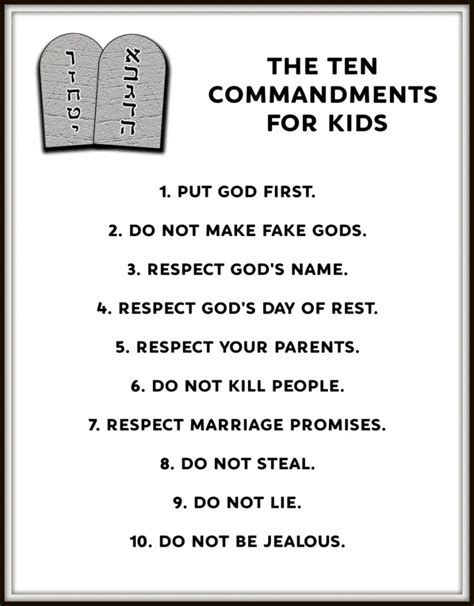 10 Commandments Lessons