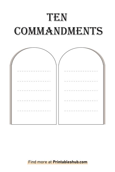 10 Commandments goal-setting template for adults