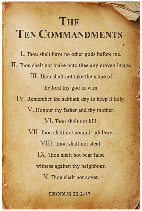 10 Commandments inspirational poster for adults