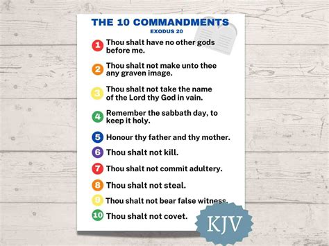 10 Commandments KJV Printable