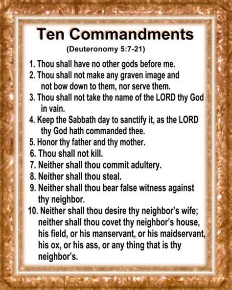 10 Commandments KJV Image 1