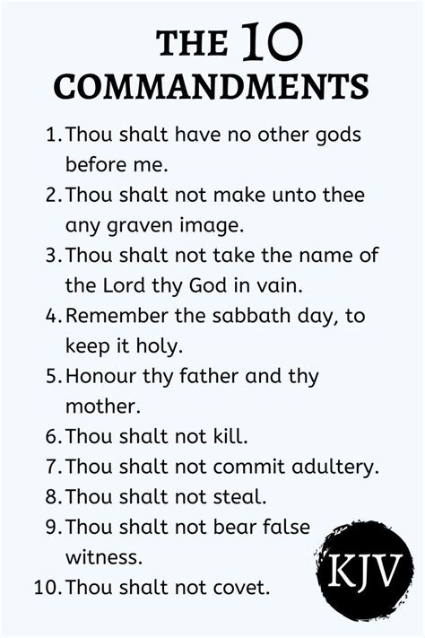 10 Commandments Printable KJV Version