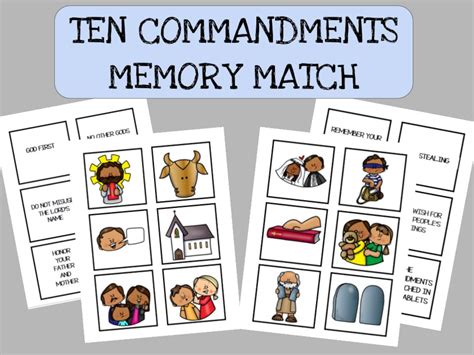 10 Commandments memory game for kids