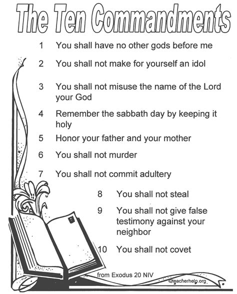 10 Commandments Printable KJV Version