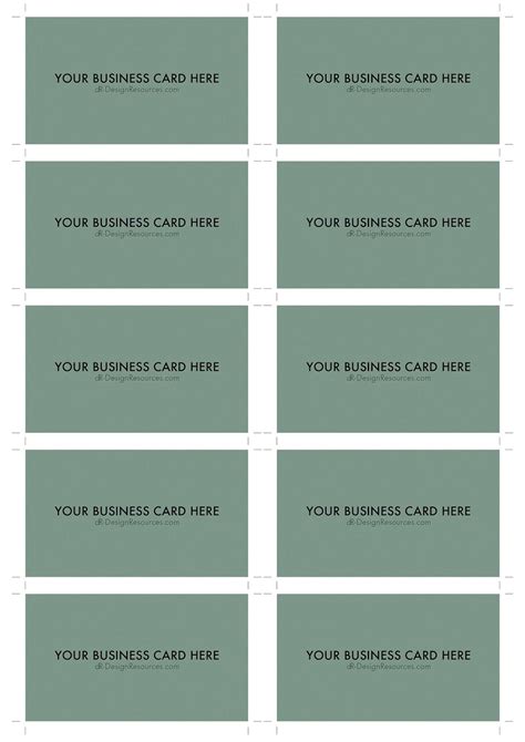 10 Per Sheet Business Card Template Example