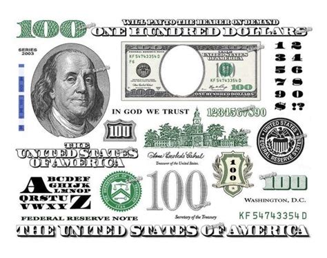 100 bill template design ideas