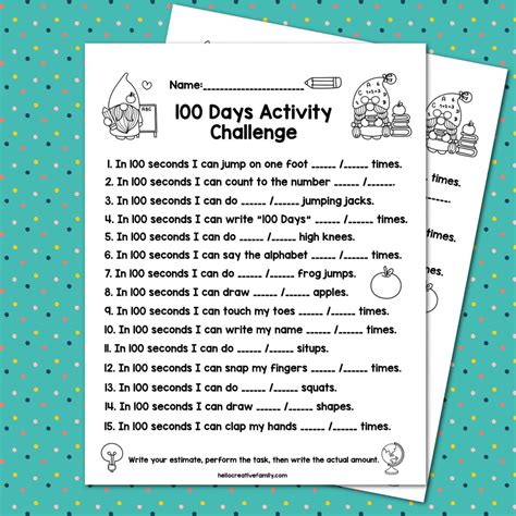 100 Day Challenge Ideas