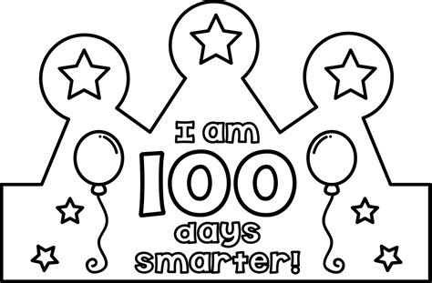 A collection of printable 100 days crown templates