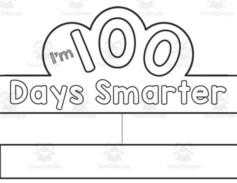 100 Days Smarter Hat Free Template