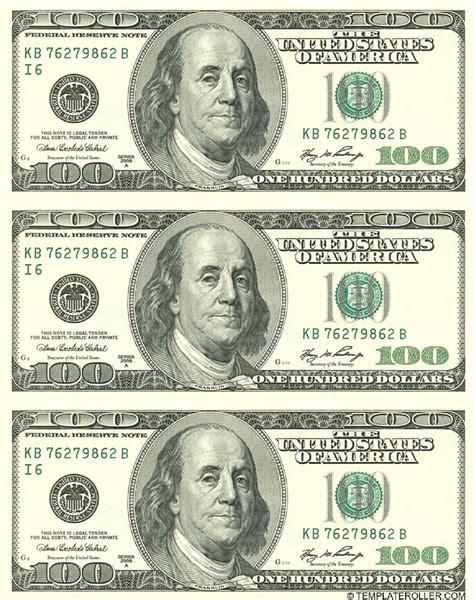 A 100 dollar bill template pdf