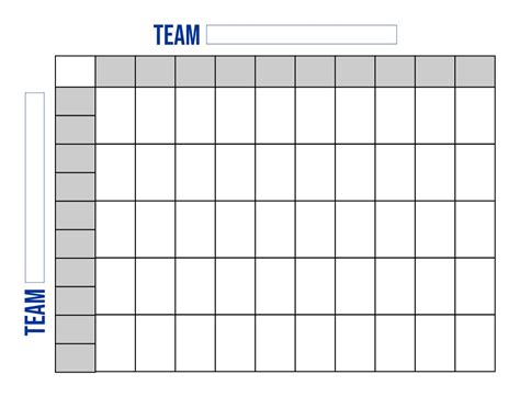 100 Square Football Pool Template