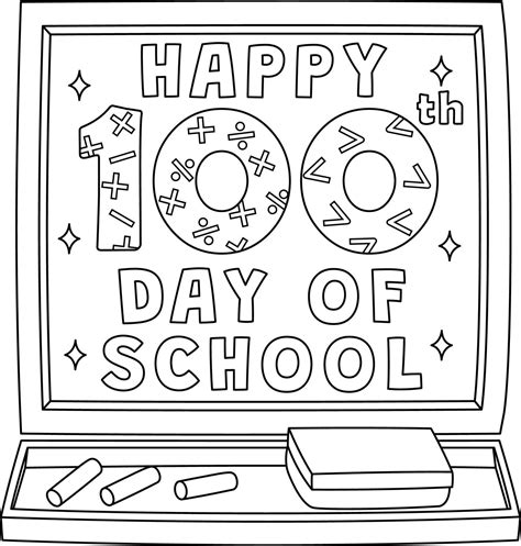 100th Day Coloring Page Celebration