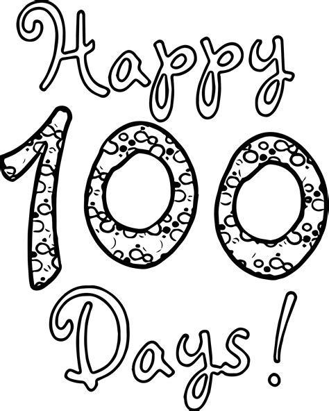 100th Day Coloring Page Fun