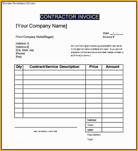 1099 Invoice Template for Freelancers