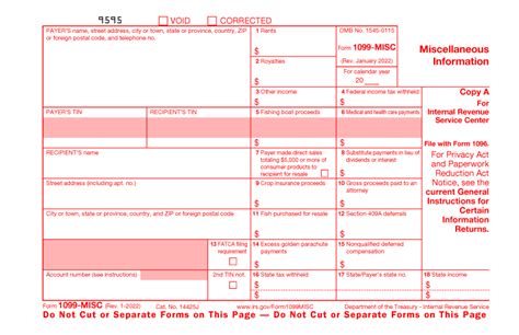 1099 Misc Template Free