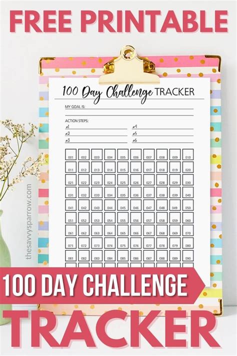 10k in 100 Days Challenge Printable Workbook