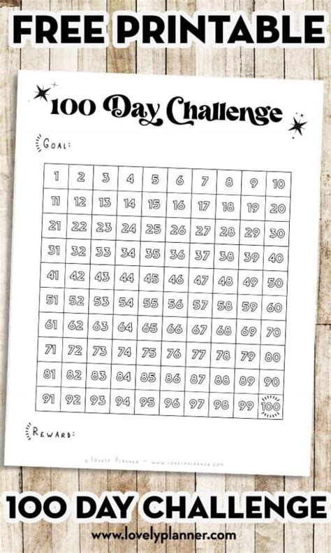 10k in 100 Days Challenge Printable Workbook Template