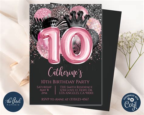 10th birthday invitations templates gallery 4