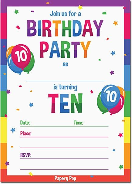 10th birthday invitations templates gallery 6