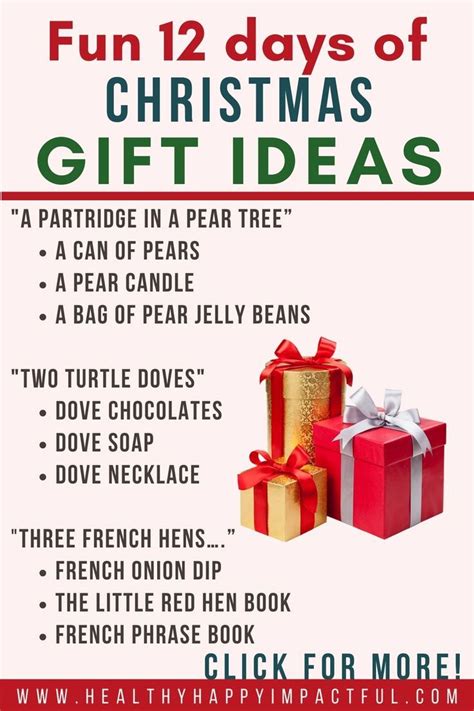 Image of gift exchange ideas for the 12 Days of Christmas