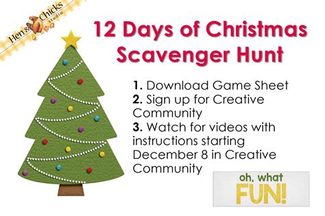 Image of scavenger hunt ideas for the 12 Days of Christmas