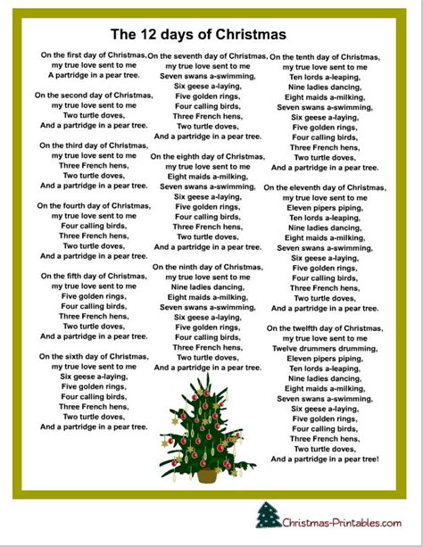 A festive illustration of the 12 Days of Christmas song