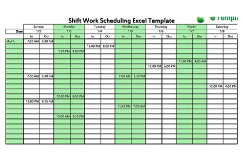 12 Hour Shift Schedule Template Free