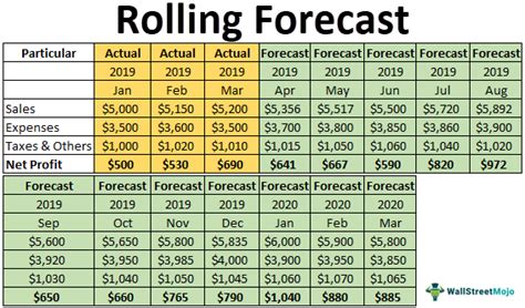 12-Month Rolling Forecast Template Example 2