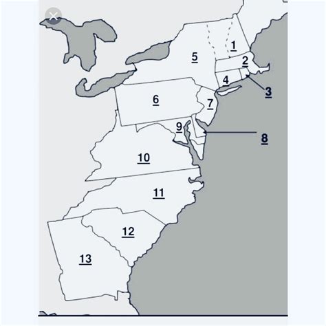 13 Colonies Map Quiz