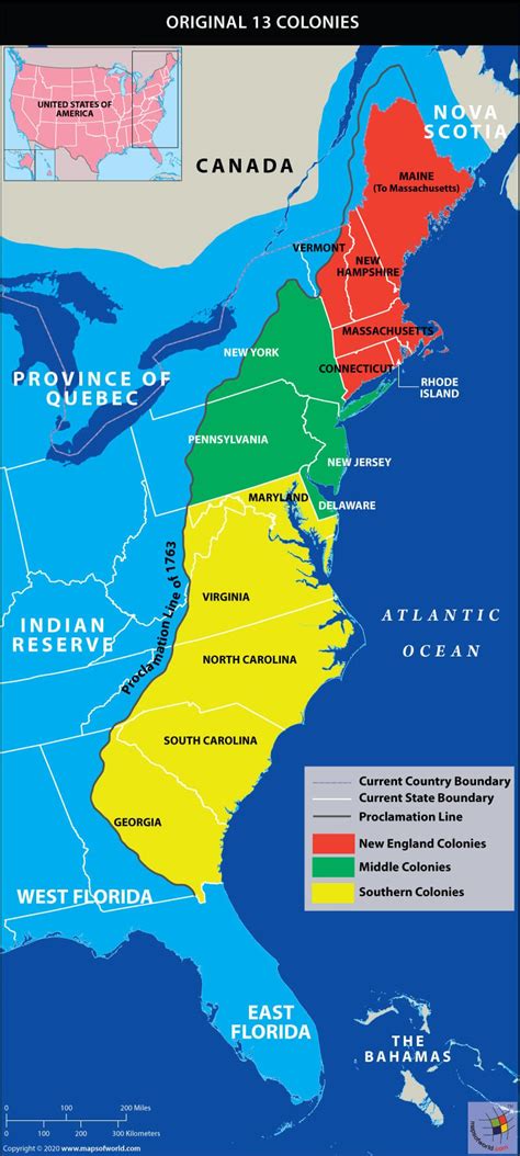 13 Colonies Map for Students