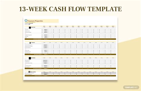 13-Week Cash Flow Template