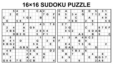 16x16 Sudoku Printable 2