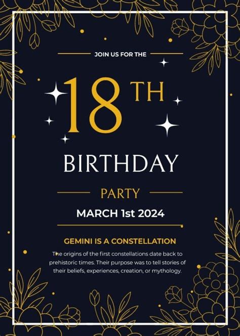 18th Birthday Invitation Template 3