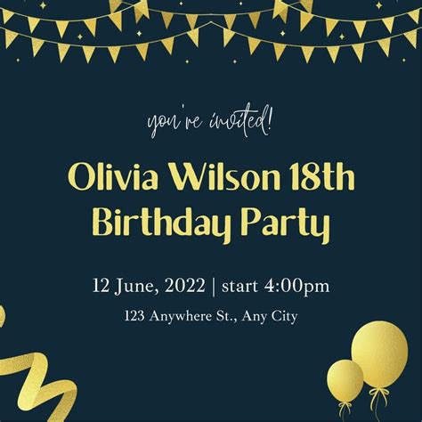 18th Birthday Invitation Template 4