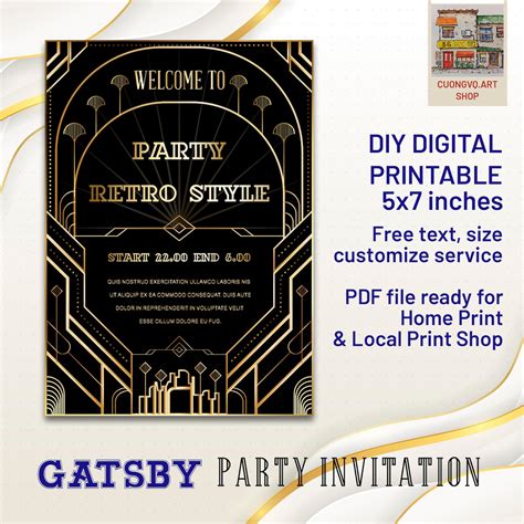 1920s Art Deco Party Invitation Template