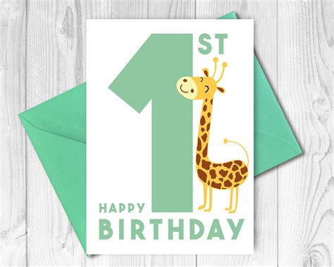 Free 1st Birthday Card Printable Template 3