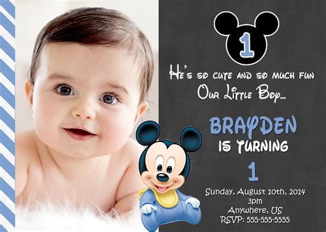 1st Birthday Invitation Templates for Boys