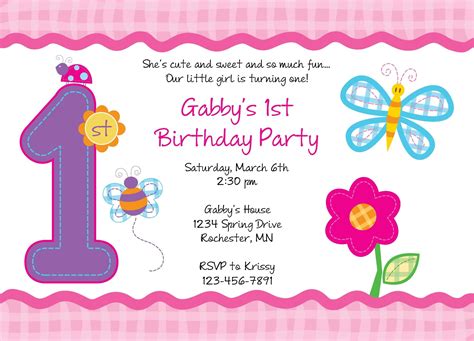 Free Printable 1st Birthday Invitation Templates