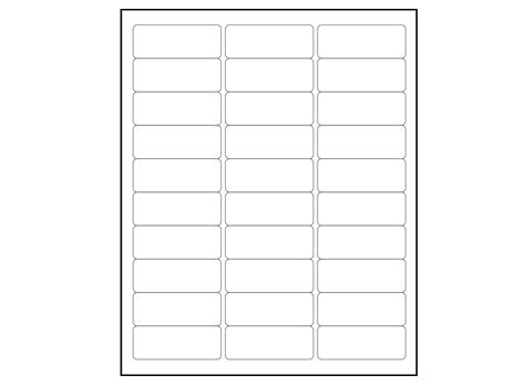 1x2.5/8 Blank Labels Template