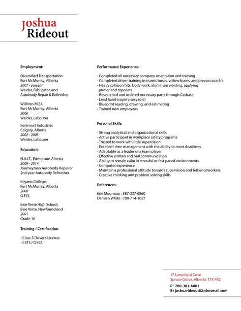 2-column resume template example 3