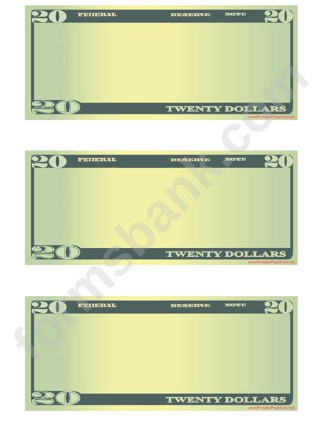 $20 Bill Template Examples