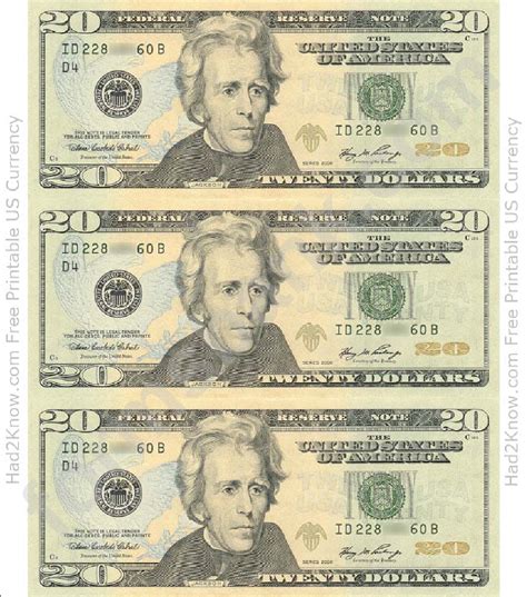 $20 Bill Template Samples