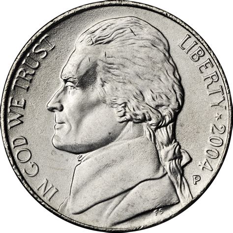 A comparison of the 2004 nickel with other coins